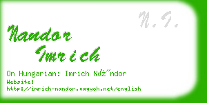 nandor imrich business card